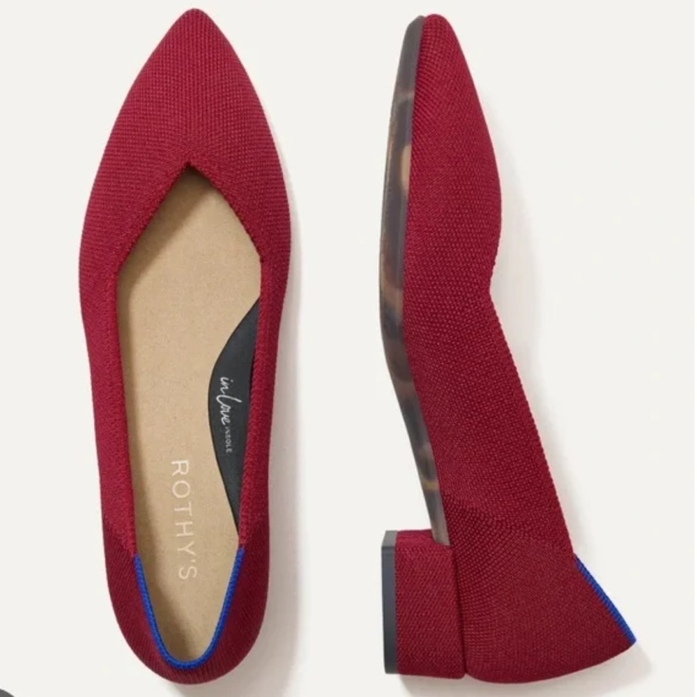 Rothy's Pointed Toe Heels in Autumn Red NWT